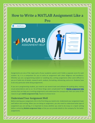 how to write a matlab assignment like a pro