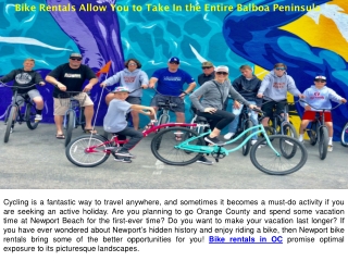 Bike Rentals Allow You to Take In the Entire Balboa Peninsula