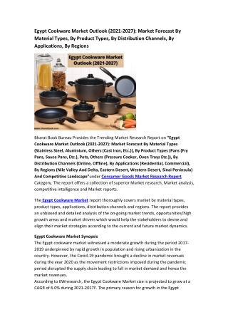 Egypt Cookware Market Research Report 2021-2027