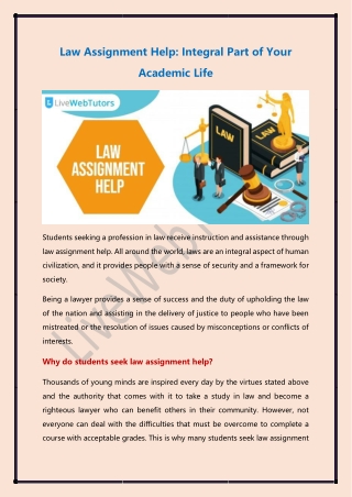Get Best Law Assignment Help Online Service @ 30% off