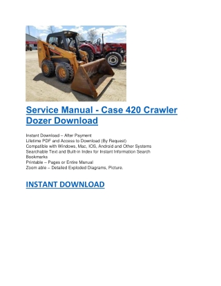 Service Manual - Case 420 Crawler Dozer