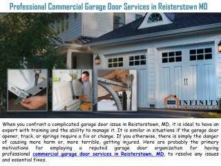 Professional Commercial Garage Door Services in Reisterstown MD
