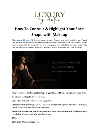How To Contour & Highlight Your Face Shape with Makeup