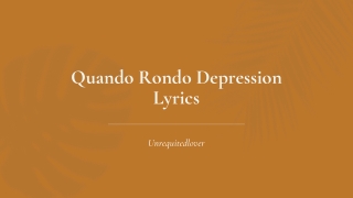 Quando Rondo Depression Lyrics - PPT