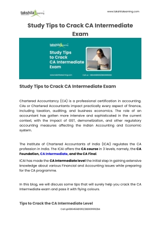 6 Preparation Tips to Crack CA Intermediate Exam in 1st Attempt