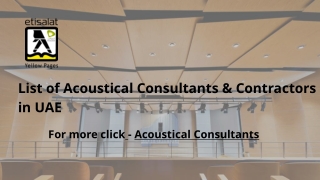List of Acoustical Consultants & Contractors in UAE