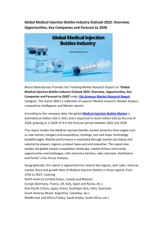 Global Medical Injection Bottles Market Research Report 2022-2028