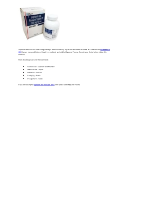 Lopinavir and Ritonavir tablet 50mg and 200mg