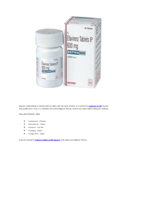 Efavirenz tablet 600mg
