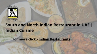 South and North Indian Restaurant in UAE   Indian Cuisine
