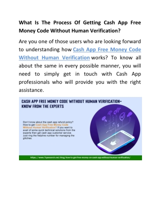 What Is The Process Of Getting Cash App Free Money Code Without Human Verify