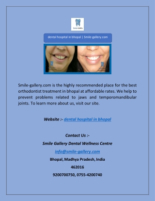 dental hospital in bhopal | Smile-gallery.com