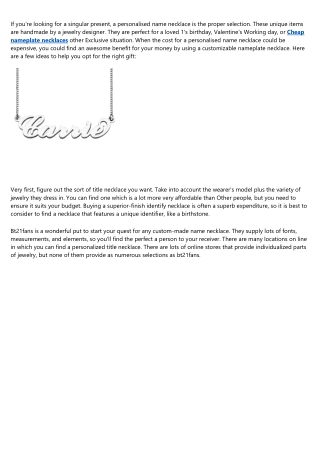 A Step-by-Step Guide to custom name necklace