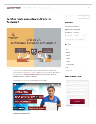 Certified Public Accountant vs Chartered Accountant