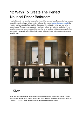 12 Ways To Create The Perfect Nautical Decor Bathroom