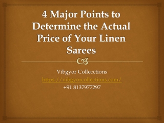4 Major Points to Determine the Actual Price