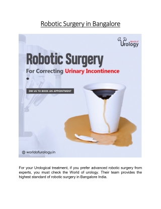 Robotic Surgery in Bangalore