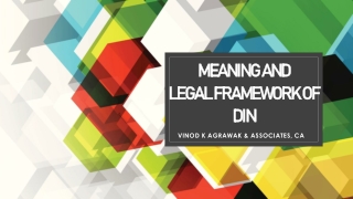 MEANING AND LEGAL FRAMEWORK OF Director Identification Number (DIN)