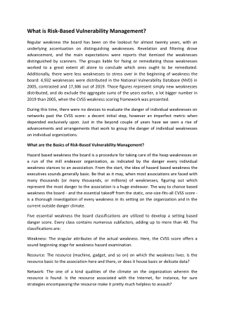 What is Risk-Based Vulnerability Management