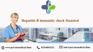 Hepatitis B immunity check Stansted