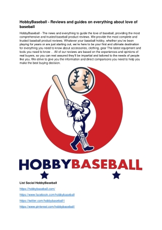 About HobbyBaseball