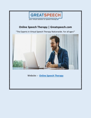 Online Speech Therapy | Greatspeech.com