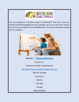 Daycare Edmonton | Strathconatenderlovingdaycare.com