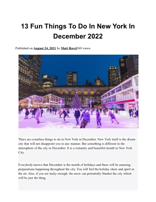 13 Fun Things To Do In New York In December 2022