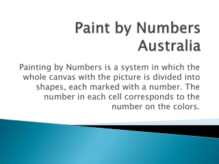 Number on the colors - Paint by numbers Australia