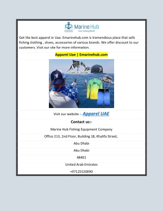 Apparel Uae  Emarinehub.com