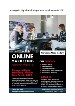Change in digital marketing trends to take care in 2022