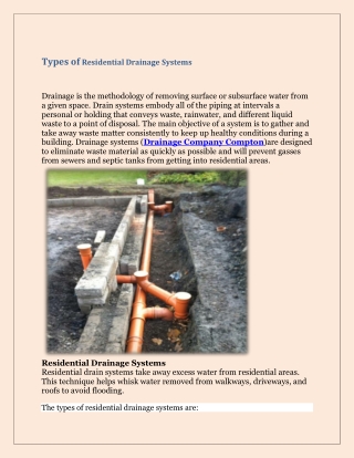 Contact for Drainage Company in Compton