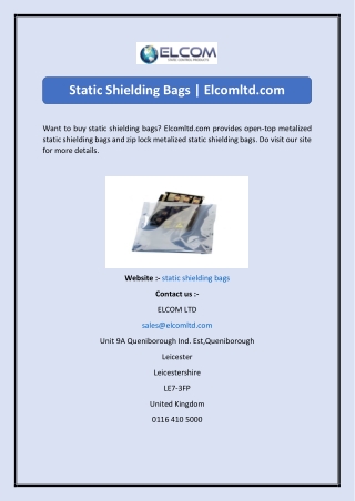 Static Shielding Bags Elcomltd.com-converted