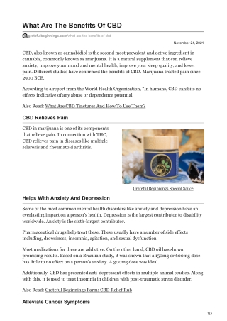 -What Are The Benefits Of CBD