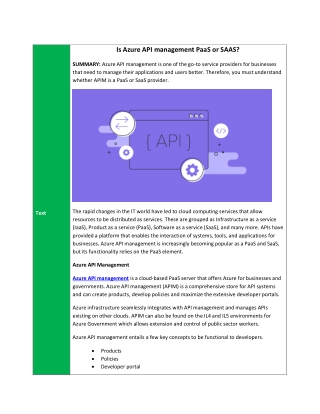 Is Azure API management PaaS or SAAS