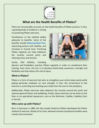 What are the Health Benefits of Pilates?