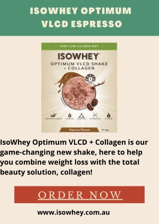 IsoWhey Optimum VLCD Espresso
