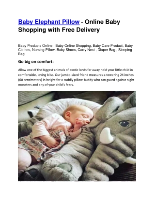 Baby Elephant Pillow