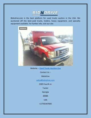 Used Trucks Auction Usa | Bidndrive.com