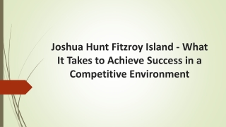 Joshua Hunt Fitzroy Island - Achieve Success in a Competitive Environment