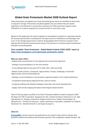2021 Grain Protectants Industry Global Analysis Report