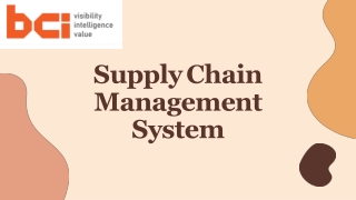 Supply Chain Management System