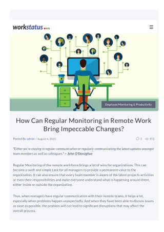 How Can Regular Monitoring in Remote Work Bring Impeccable Changes?