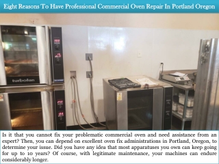 Eight Reasons To Have Professional Commercial Oven Repair In Portland Oregon
