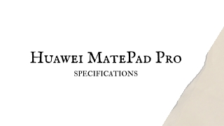 Huawei MatePad Pro specifications