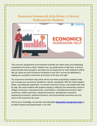 Economics Homework Help Online- A Service Dedicated for Students