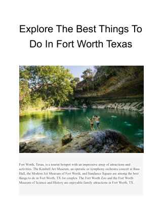Explore The Best Things To Do In Fort Worth Texas