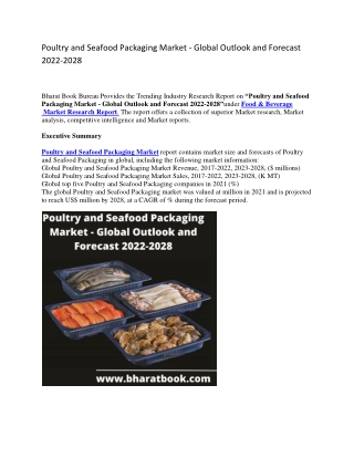 Poultry and Seafood Packaging Market - Global Outlook and Forecast 2022-2028-converted