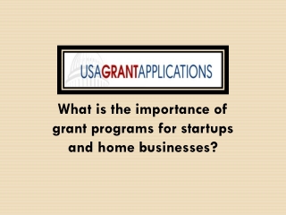 What is the importance of grant programs for startups and home businesses ?