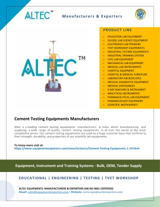 Cement Testing Equipments Manufacturers